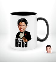 BK Gift Kişiye Özel Babalar Günü Hediyesi Godfather Baba Karikatürlü Siyah Beyaz Kupa Bardak-4