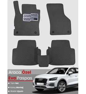 AUDİ Q2 (2020-2024) Uyumlu EVA Paspas Tam Set–Araca Özel,Su Geçirmez,Hızlı ve Kolay Montaj
