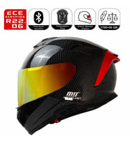 X340 Novax Red Carbon Desen Motosiklet Kaskı Güneş Vizörlü Full Face Kask