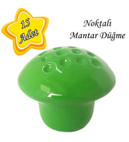 15 Adet Yeşil Noktalı Mantar Düğme Kulp Çocuk Bebek Mobilya Çekmece Dolap Kapak Kulbu Metal Kulp Aksesuarları Vidalı