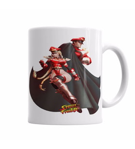Street Fighter Bison e Cammy Kupa Bardak Porselen