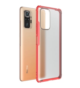 Microsonic Xiaomi Redmi Note 10 Pro Max Kılıf Frosted Frame Kırmızı