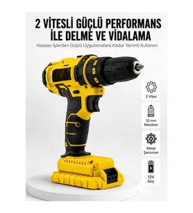 Matkap Seti 24 Parça Çift Bataryalı Darbeli Vidalama