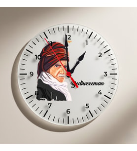 Bediüzzaman Saidê Nursi Tasarımlı Duvar Saati (Krem)