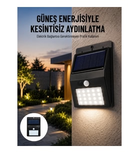 Mey İthalat® Solar Dekoratif Lambası Sensörlü Led Işık Bahçe Aydınlatma Yeni Nesil