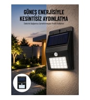 Mey İthalat® Solar Dekoratif Lambası Sensörlü Led Işık Bahçe Aydınlatma Yeni Nesil