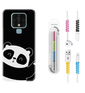 Tecno Camon 16 18P Pova 3 Pova Neo Kılıf Kablo Koruma Spiral Silikon Bay Bay Panda 1784