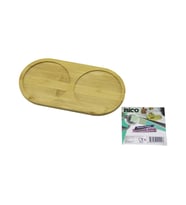 2 Bölmeli Oval Ahşap Bambu Yağdanlık Altlık Mini Tepsi 12 X 23.4 X 0.8Cm