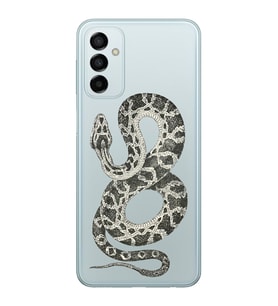 Samsung Galaxy M14 Uyumlu Yılan Desenli Şeffaf Telefon Kılıfı