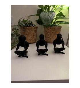 3'lü Set Meditasyon Modern Biblo Masa Üstü biblo, Görmedim Duymadım Bilmiyorum Hean Speak See