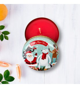 Yılbaşı Noel Baba Temalı Metal Kutuda Kokulu Mum