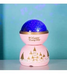 Star Master Başlıklı Yıldız Projektör Kurma Mekanizmalı Atlı Karınca Tasarımlı Müzik Kutusu (Pudra Pembe)