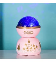Star Master Başlıklı Yıldız Projektör Kurma Mekanizmalı Atlı Karınca Tasarımlı Müzik Kutusu (Pudra Pembe)