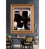 Altın Varaklı Çerçeveli Paspartulu Atatürk Tablo nh350 (Gold)