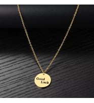 Kişiye Özel 925 Ayar Gümüş Good Luck Kolye (Gold)