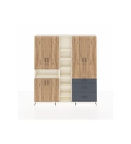 Arges Dolap 13 Raflı 3 Çekmeceli 6 Kapaklı 220x30x243 Aytaşı-Çam/Antrasit