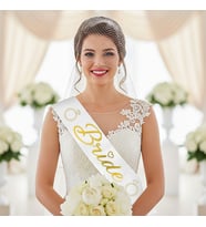 Bride yazılı parlak varak baskılı kağıt kuşak