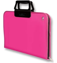Proje Çantası Pembe, 28x38 cm, Askılı Taşıma, Kalemlikli, Sert Kapaklı, El Yormayan Ergonomik Kulp
