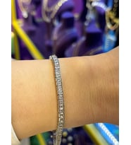 Gümüş Renk Kare Kesim Döküm Çelik suyolu Bileklik 3*3mm