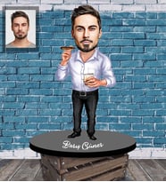 Kişiye Özel Erkek Karikatürlü Ahşap Biblo  Bay-13-Eco