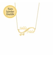 14k Altın Kalpli Sonsuzluk İsim Kolye