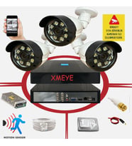 3 lü Hareket Algılayan 5 MP Lens 8 Warm Led Gece Renkli Gösteren Güvenlik Kamerası Seti BS 2308W
