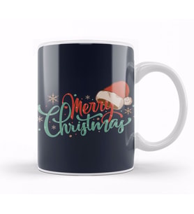 Yılbaşı Yeni Yıl Konseptli Merry Christmas 05 Kupa Bardak Porselen