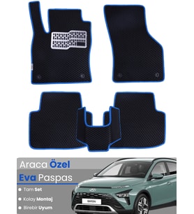 Hyundai Bayon (2021-2025) Uyumlu EVA Paspas Tam Set – Araca Özel Tasarım, Su Geçirmez,Kolay Montaj
