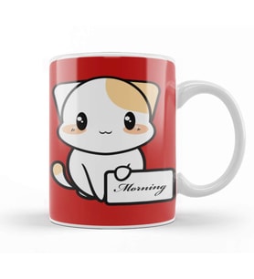 Cat Saying Kitty Kupa Bardak Porselen