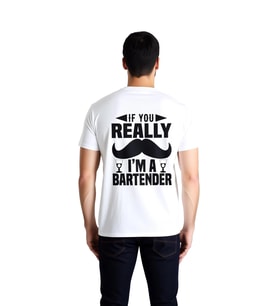 Bar Tender Tutum Yazısı Baskılı Erkek Tişört