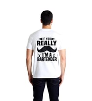 Bar Tender Tutum Yazısı Baskılı Erkek Tişört