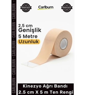 Özel Üretim Esnek Medikal Sporcu Kas Eklem Destekleyici Kinezyo Ağrı Bandı 25 cm X 5 m Ten Rengi
