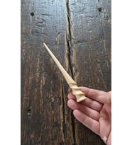 El yapımı zeytin saç çubuğu topuz tokası (Ekru - Kahverengi)
