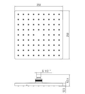 ECA Tiera Banyo Kare Duş Başlığı 25x25 102145068