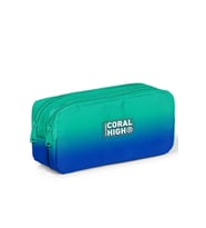 Coral High Kids Yeşil Saks Renk Geçişli İki Bölmeli Kalem Çantası 12075