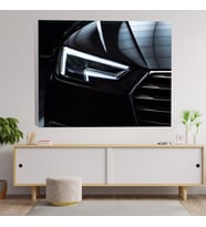 Yakın Çekim Ön Far Görünüş Audi Araba Dekoratif Kanvas Tablo
