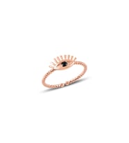Gümüş ayarlamalı kirpik modeli yüzük SGTL9945SİYAH (Rose)