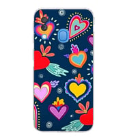 PrintiFy Samsung Galaxy A40 ile Uyumlu Retro Color 3  Kamera Korumalı Şeffaf  Kılıf