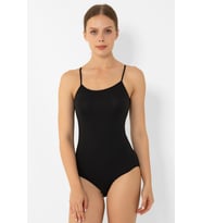 Modal İnce Askılı Çıtçıtlı Body (Siyah)