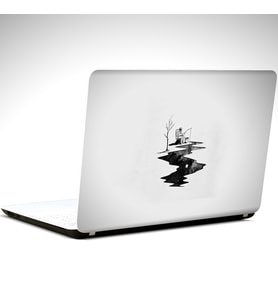 Astronot Balık Tutarken Laptop Sticker 14 inch (35X26CM)