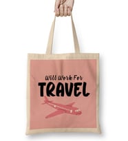 funny Travel gift design lover-Trippin Wanderlust Journey Adventurer Vacation Bez Çanta Uzun Saplı