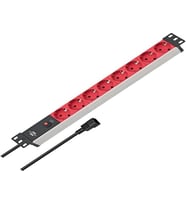 Brennenstuhl Alu-Line Serisi 19" Server Kasası Uyumlu Uzatma Kablosu 8 Soketli 2 Metre 10 Amper Devre Kesicili Dişi Priz (Karışık)
