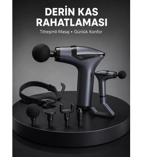 Taşınabilir 3in1 Masaj Aleti Şarjlı Titreşimli Esneme Bantlı Yeni Nesil