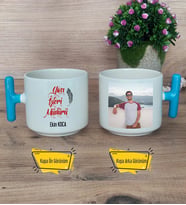 Yazı İşleri Müdürü Kupa Bardak Fotoğraflı T Mavi Kulplu Yazı İşleri Müdürüne Hediye