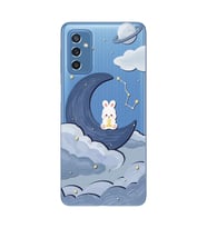 Samsung Galaxy M52 Uyumlu Sevimli Ayıcık Desenli Şeffaf Telefon Kılıfı