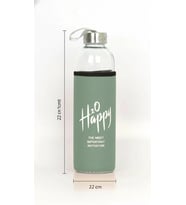 Premium Fıstık Yeşili Kılıflı Cam 500ml Matara