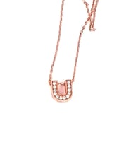 U harfi gümüş rose minimal kolye