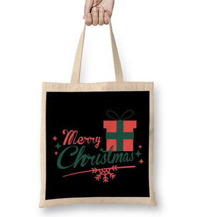 Yılbaşı Yeni Yıl Konseptli Merry Christmas 017 Bez Çanta Uzun Saplı