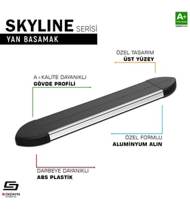 VW Transporter T6 Uzun Şase Skyline Krom Yan Basamak 253 Cm 2015-2019 A+ Kalite