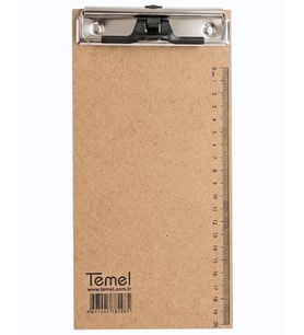 Temel 1/3 A4 Ahşap Sekreterlik Metal Klipsli Kalem Tutma Aparatlı